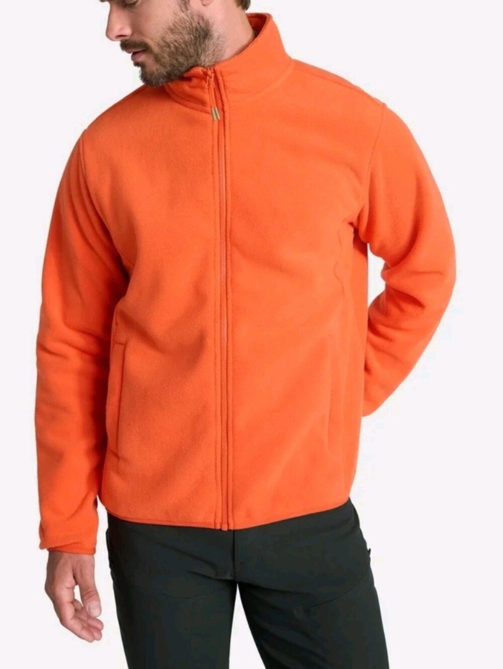 New Ozark Trail Men's size S Fleece full Zip-Front Jacket Mock neck Side pockets